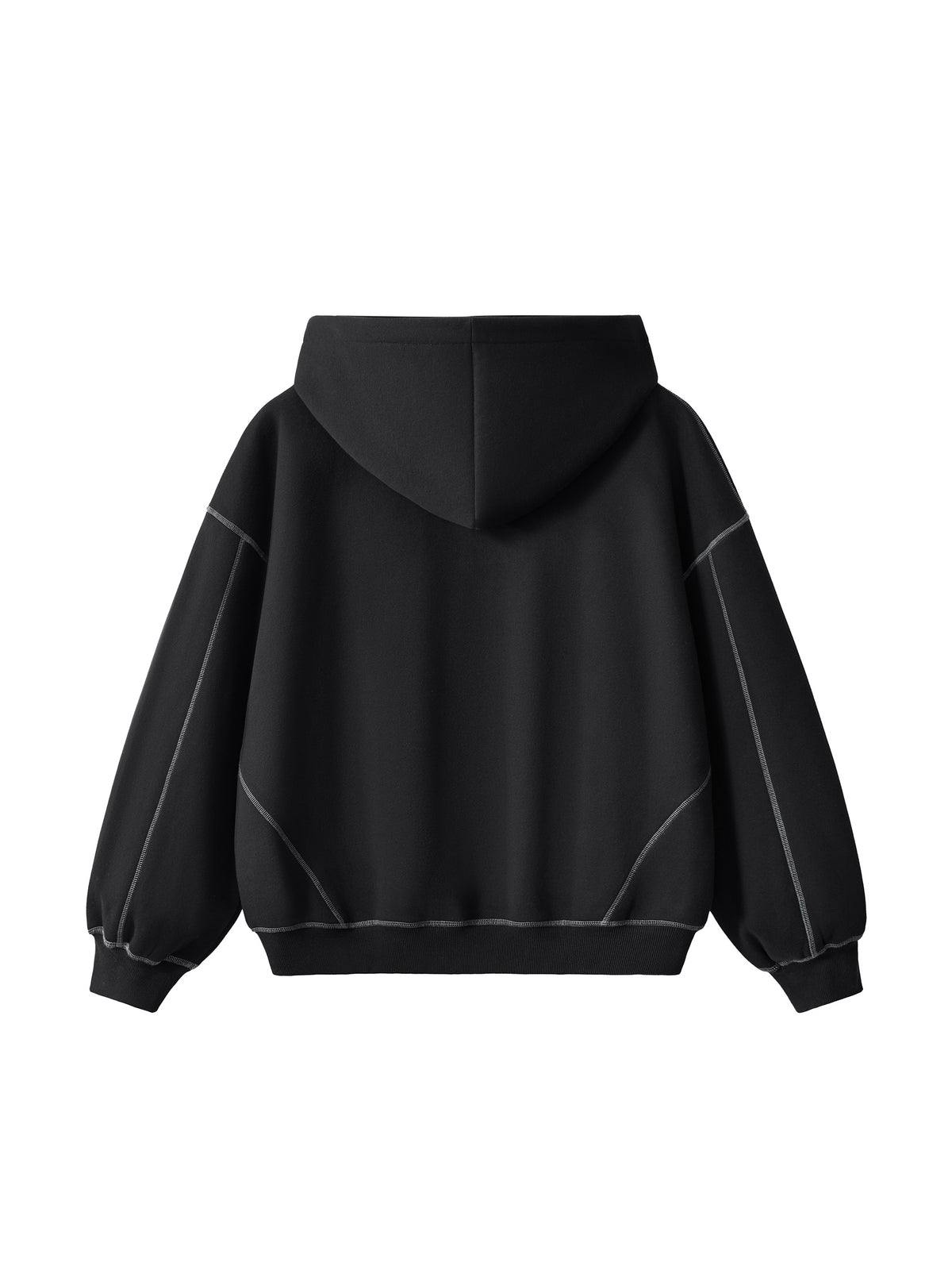 VAGORA Contrast-Stitched Boxy Fleece Hoodie (350 GSM)