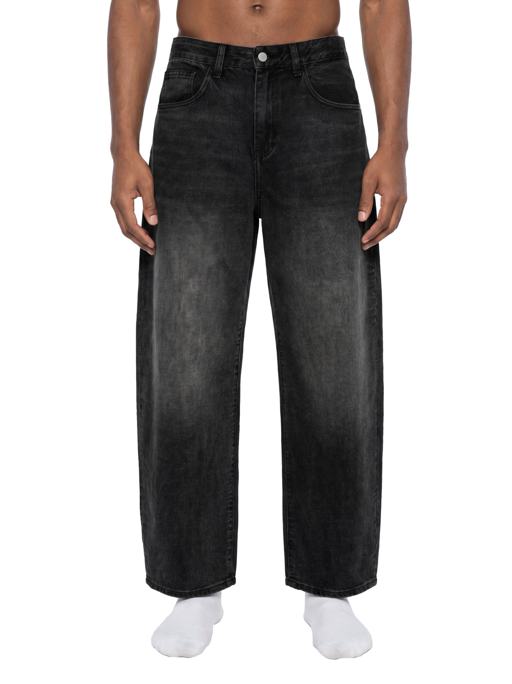 VAGORA Men's Sunfade Vintage Wash Barrel Leg Jeans (310 GSM)