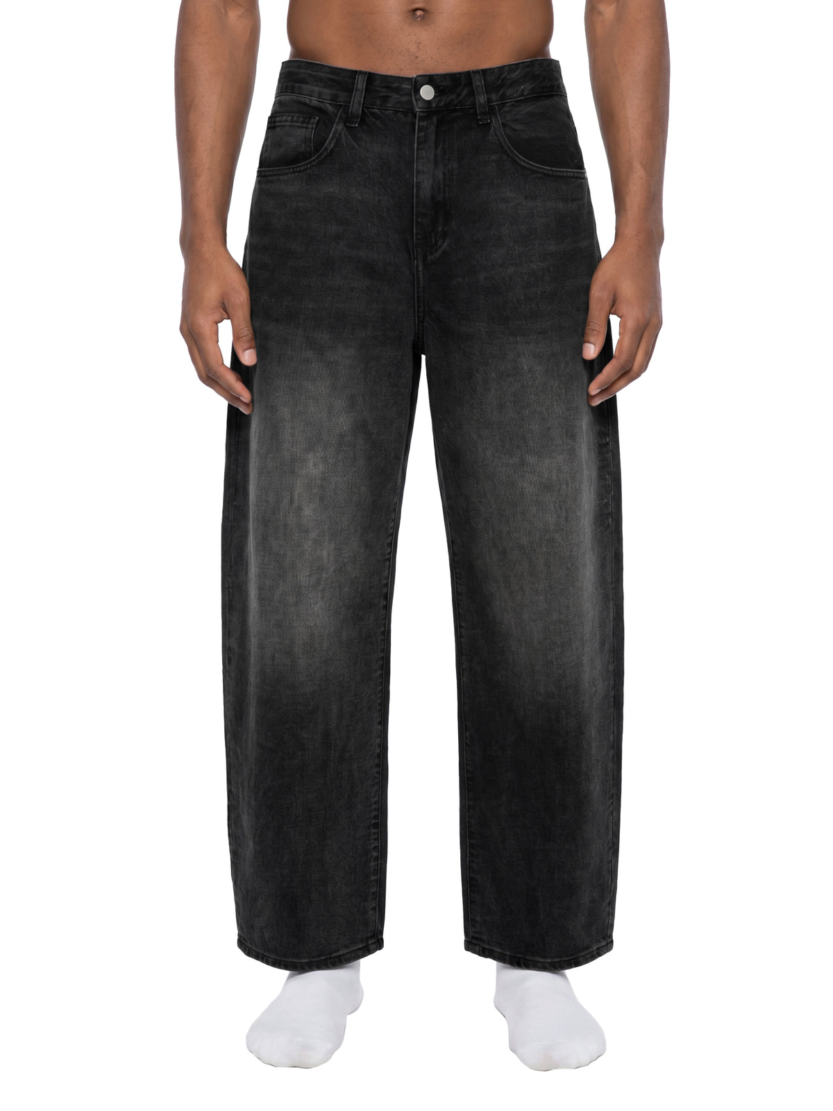 VAGORA Men's Sunfade Vintage Wash Barrel Leg Jeans (310 GSM)