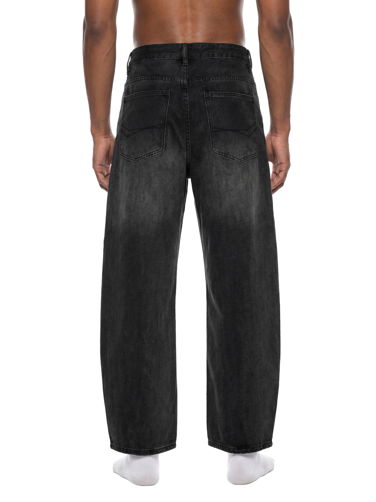 VAGORA Men's Sunfade Vintage Wash Barrel Leg Jeans (310 GSM)