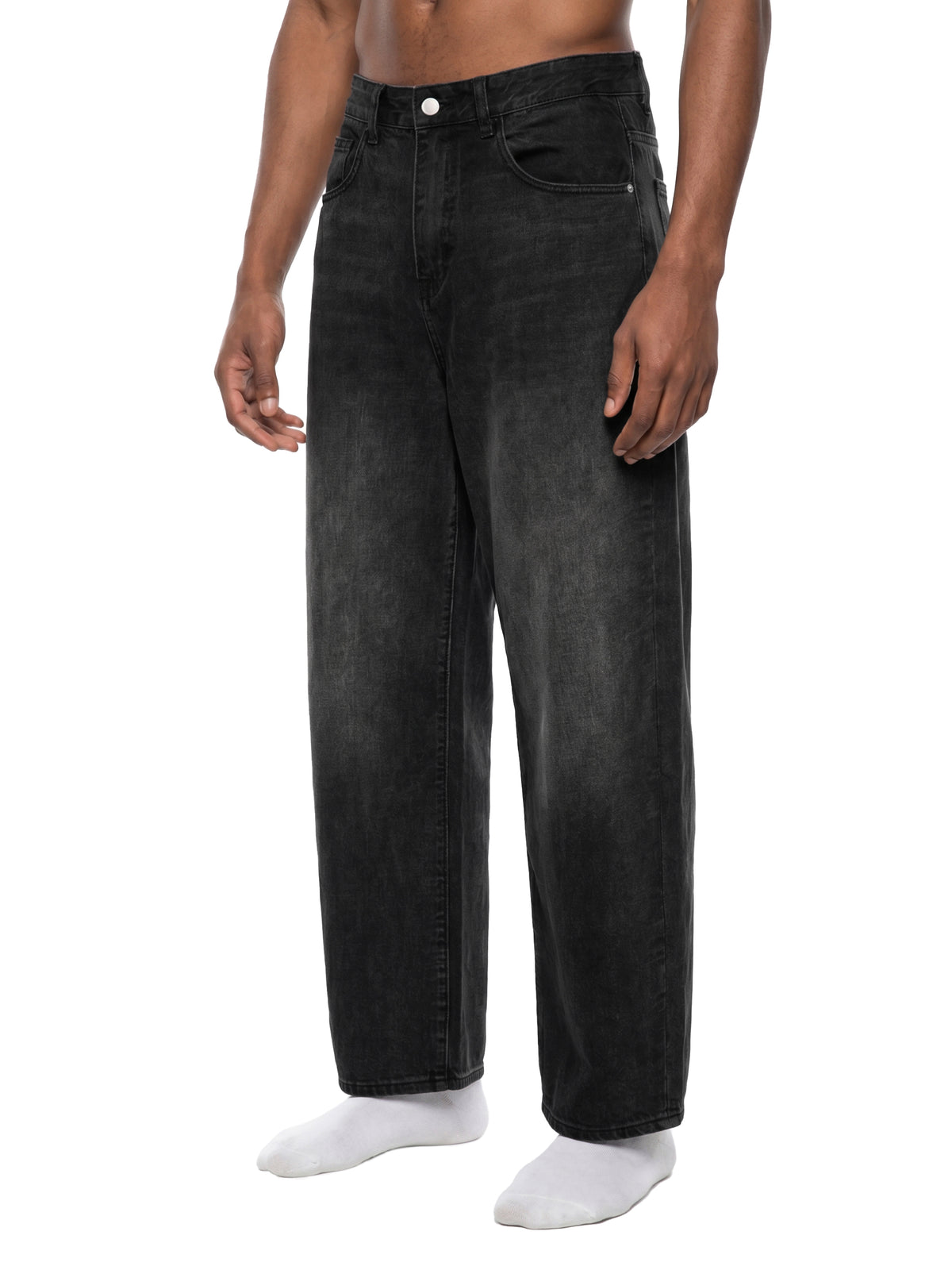 VAGORA Men's Sunfade Vintage Wash Barrel Leg Jeans (310 GSM)