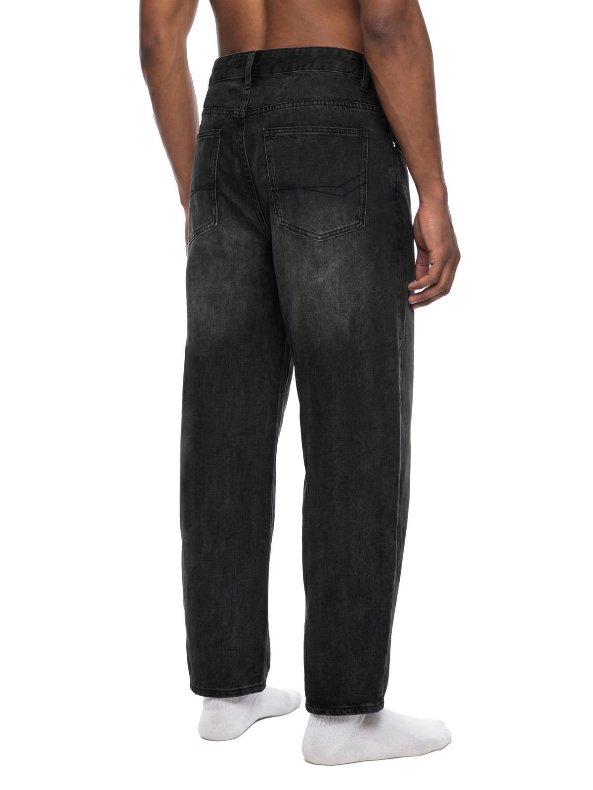 VAGORA Men's Sunfade Vintage Wash Barrel Leg Jeans (310 GSM)