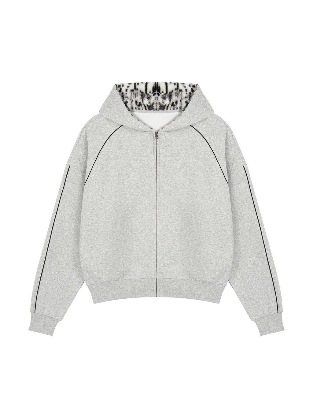 VAGORA Unisex Boxy Fleece Piping Full Zip Hoodie (305 GSM)