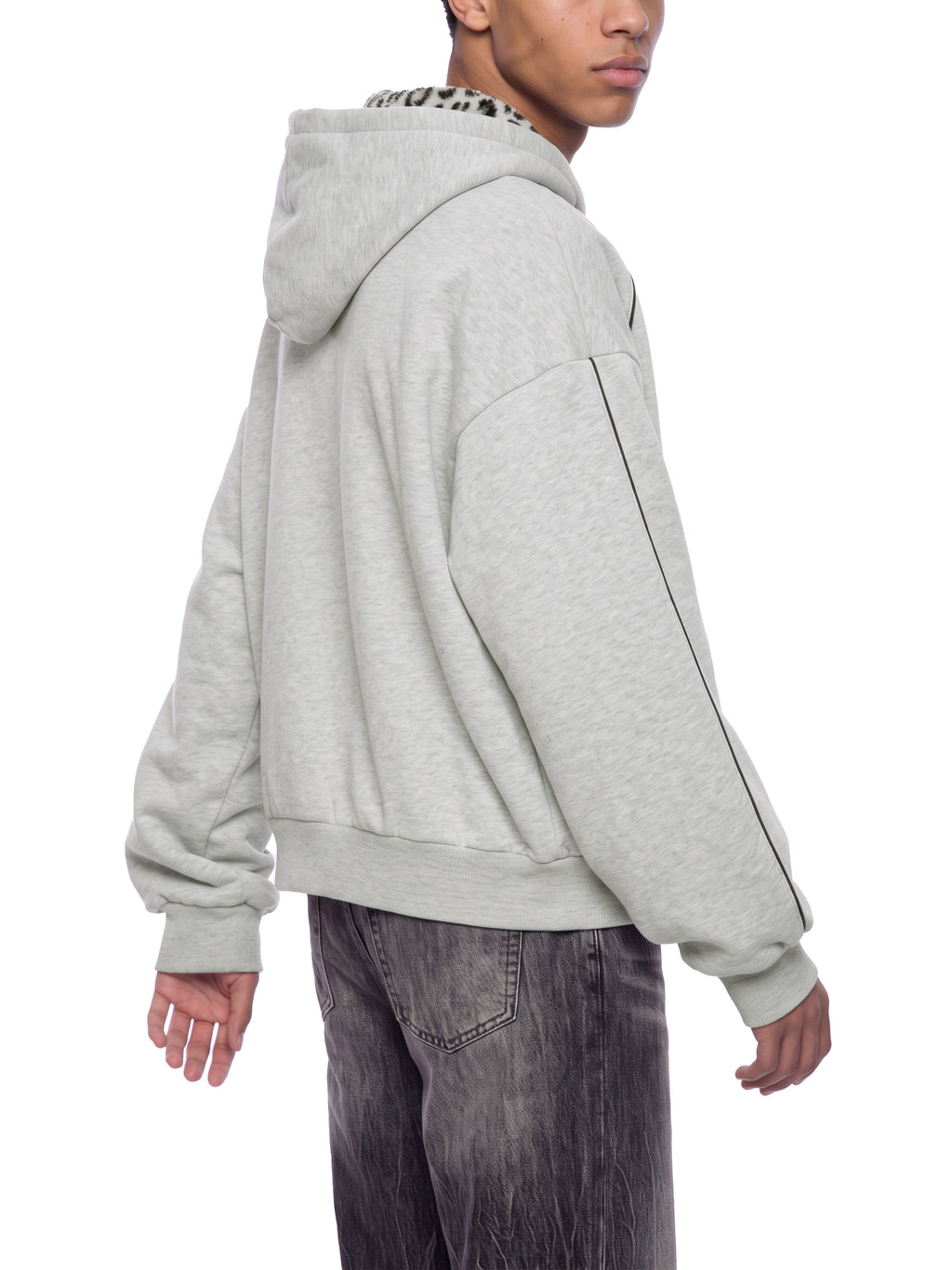 VAGORA Unisex Boxy Fleece Piping Full Zip Hoodie (305 GSM)