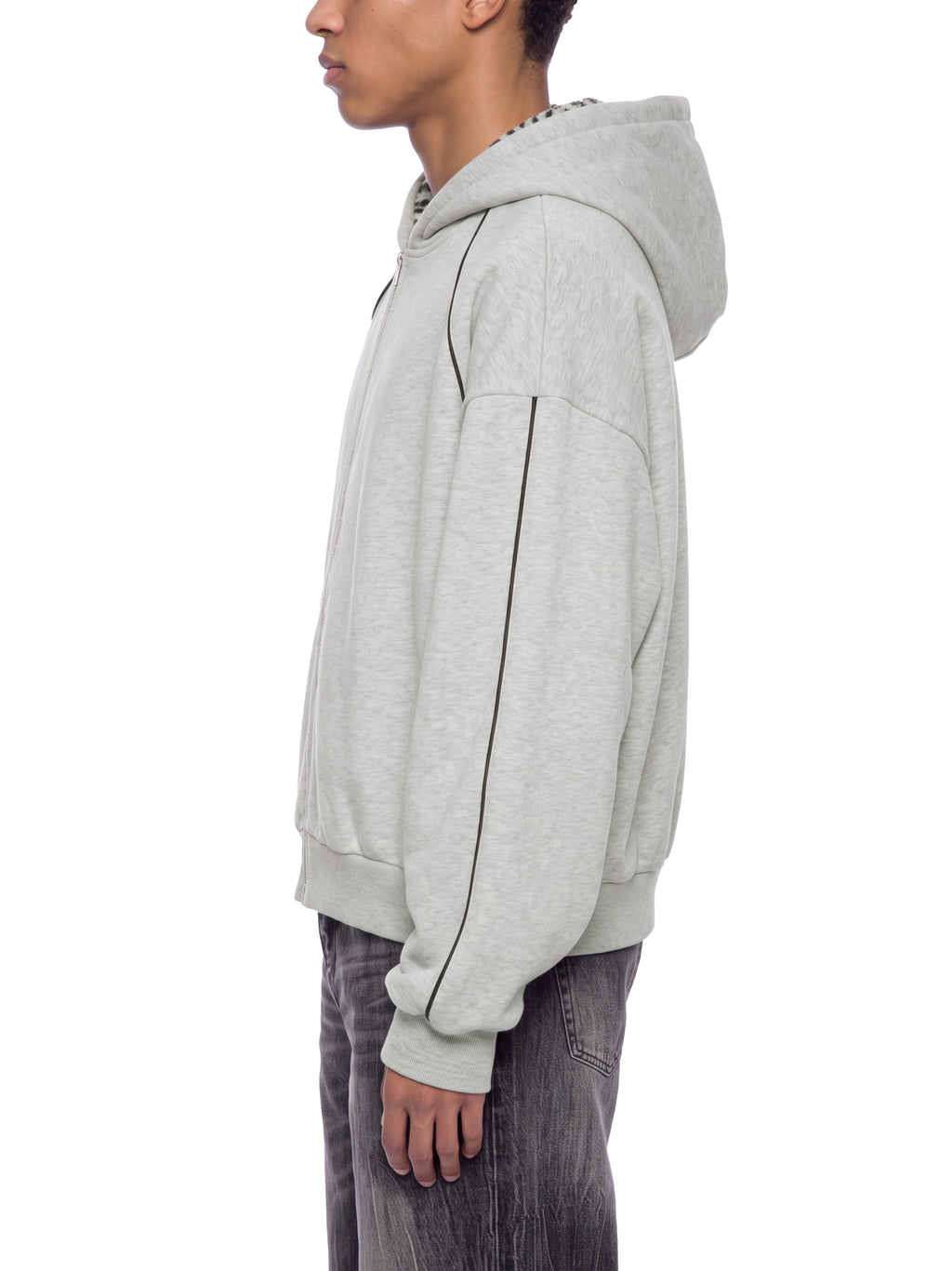 VAGORA Unisex Boxy Fleece Piping Full Zip Hoodie (305 GSM)